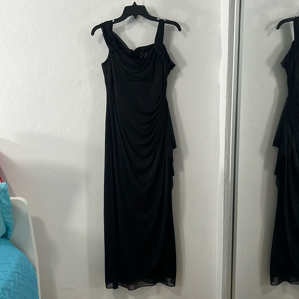 Sparkling Black Dress For Proms or Special Events. Person around 5ft
